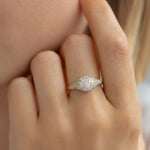 Load image into Gallery viewer, Lab Grown Diamond Pave Set Gold Ring, 7mm, Women's Statement Dome Jewelry, NYC Night Inspired, SGL Certified, Gift for Her Jwalin Jewels