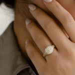 Load image into Gallery viewer, Lab Grown Diamond Pave Set Gold Ring, 7mm, Women's Statement Dome Jewelry, NYC Night Inspired, SGL Certified, Gift for Her Jwalin Jewels