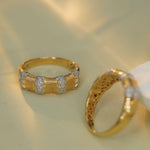 Load image into Gallery viewer, Diamond Wedding Band in 14K Gold | PavΓ© Diamond Anniversary Ring | Minimal Stackable Gold Band for Her