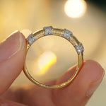 Load image into Gallery viewer, Diamond Wedding Band in 14K Gold | PavΓ© Diamond Anniversary Ring | Minimal Stackable Gold Band for Her