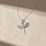 Load image into Gallery viewer, 14K Solid Gold Diamond St. Michael Necklace, Archangel Pendant, Guardian Angel Jwalin Jewels