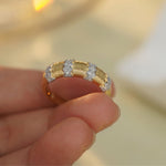 Load image into Gallery viewer, Diamond Wedding Band in 14K Gold | PavΓ© Diamond Anniversary Ring | Minimal Stackable Gold Band for Her