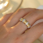 Load image into Gallery viewer, Diamond Wedding Band in 14K Gold | PavΓ© Diamond Anniversary Ring | Minimal Stackable Gold Band for Her