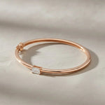 Load image into Gallery viewer, 14K Gold Emerald Cut Lab Diamond Bangle Bracelet, Minimalist Fine Jewelry for Women Jwalin Jewels