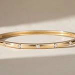 Load image into Gallery viewer, Handmade 14K Gold Lab Grown Diamond Bangle Bracelet Jwalin Jewels