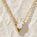 Load image into Gallery viewer, Diamond Solitaire Pendant: Lab Grown 0.10ct VS1 14k Gold Prong Setting