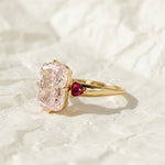 Load image into Gallery viewer, Cushion Lab Grown Pink Diamond Engagement Ring, 14K Yellow Gold trillion Ring