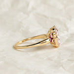 Load image into Gallery viewer, Cushion Lab Grown Pink Diamond Engagement Ring, 14K Yellow Gold trillion Ring