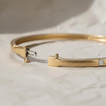 Load image into Gallery viewer, Handmade 14K Gold Lab Grown Diamond Bangle Bracelet Jwalin Jewels