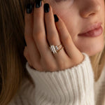 Load image into Gallery viewer, 2 Carat Baguette Lab Grown Diamond Ring in 14k Yellow Gold: Minimalist Diamond Engagement Ring