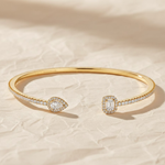 Load image into Gallery viewer, 14k Round Diamond Cuff Bracelet 0.15 ctw / Stackable Diamond Bracelet Last Minute Gift