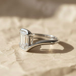 Load image into Gallery viewer, Lab Grown Emerald Cut Diamond Ring, 2.00ct F+ VS+ Certified Bezel Set Gold Band,Romantic Anniversary Gift for Wife, Modern Women's Gold Ring