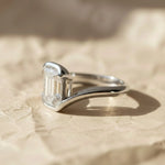 Load image into Gallery viewer, Lab Grown Emerald Cut Diamond Ring, 2.00ct F+ VS+ Certified Bezel Set Gold Band,Romantic Anniversary Gift for Wife, Modern Women's Gold Ring Jwalin Jewels