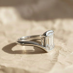 Load image into Gallery viewer, Lab Grown Emerald Cut Diamond Ring, 2.00ct F+ VS+ Certified Bezel Set Gold Band,Romantic Anniversary Gift for Wife, Modern Women's Gold Ring Jwalin Jewels