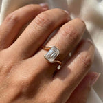 Load image into Gallery viewer, Lab Grown Emerald Cut Diamond Ring, 2.00ct F+ VS+ Certified Bezel Set Gold Band,Romantic Anniversary Gift for Wife, Modern Women's Gold Ring Jwalin Jewels