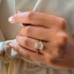 Load image into Gallery viewer, Lab Grown Emerald Cut Diamond Ring, 2.00ct F+ VS+ Certified Bezel Set Gold Band,Romantic Anniversary Gift for Wife, Modern Women's Gold Ring Jwalin Jewels