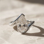 Load image into Gallery viewer, Lab Grown Pear Cut Diamond Wrap Ring, 14K Gold Bypass Engagement, Bridal, Anniversary Gift, VS+ F+ Clarity, SGL & IGI Certified