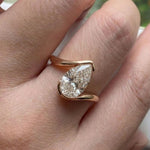 Load image into Gallery viewer, Lab Grown Pear Cut Diamond Wrap Ring, 14K Gold Bypass Engagement, Bridal, Anniversary Gift, VS+ F+ Clarity, SGL & IGI Certified