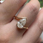 Load image into Gallery viewer, Lab Grown Pear Cut Diamond Wrap Ring, 14K Gold Bypass Engagement, Bridal, Anniversary Gift, VS+ F+ Clarity, SGL & IGI Certified Jwalin Jewels