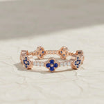 Load image into Gallery viewer, Sapphire Ring / 14k Full Eternity Sapphire and Diamond Ring / Stacking Ring / Sapphire Stackable Ring / September Birthstone Birthday Gift Jwalin Jewels