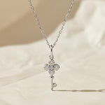 Load image into Gallery viewer, 18K Solid Gold Mini Key Diamond Pendant Necklace,Dainty Lab Grown Diamond Charm Necklace, Everyday Jewelry,Gift for her,Graduation gift