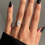 Load image into Gallery viewer, Lab Grown Marquise Diamond Ring, 2.00ct White F+ VS+ Certified, 9K & 14K Gold Bypass Engagement or Anniversary Gift, Modern Swirl Design Jwalin Jewels