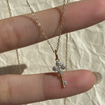 Load image into Gallery viewer, 18K Solid Gold Mini Key Diamond Pendant Necklace,Dainty Lab Grown Diamond Charm Necklace, Everyday Jewelry,Gift for her,Graduation gift