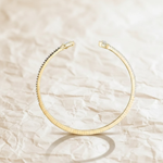 Load image into Gallery viewer, 14k Round Diamond Cuff Bracelet 0.15 ctw / Stackable Diamond Bracelet Last Minute Gift