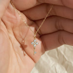 Load image into Gallery viewer, 18K Solid Gold Mini Key Diamond Pendant Necklace,Dainty Lab Grown Diamond Charm Necklace, Everyday Jewelry,Gift for her,Graduation gift