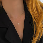 Load image into Gallery viewer, 18K Solid Gold Mini Key Diamond Pendant Necklace,Dainty Lab Grown Diamond Charm Necklace, Everyday Jewelry,Gift for her,Graduation gift