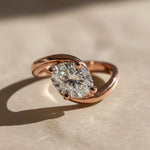 Load image into Gallery viewer, Lab Grown Diamond Ring, 2.00ct Oval Cut, 9K & 14K Gold, Prong Setting, Engagement, Solitaire, Modern Bypass Design, VS+ Clarity, F+ Color Jwalin Jewels