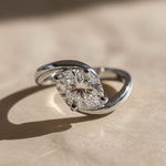 Load image into Gallery viewer, Lab Grown Diamond Ring, 2.00ct Oval Cut, 9K & 14K Gold, Prong Setting, Engagement, Solitaire, Modern Bypass Design, VS+ Clarity, F+ Color