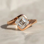 Load image into Gallery viewer, Asscher Cut Lab Grown Diamond Solitaire Engagement Ring, Bypass Bezel Set Asscher Diamond Ring, IGI Certified Diamond Ring, Anniversary Gift Jwalin Jewels
