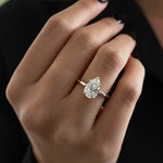 Load image into Gallery viewer, 2 Carat Pear Cut Lab Grown Diamond Ring / Pear Shaped Engagement Ring / 2 CT Solitaire Ring / Minimalist Ring / 14K Gold Thin Dainty Ring