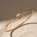 Load image into Gallery viewer, 14K Solid Gold Bangle Bracelet for Women, Round Cut Diamond Bracelet Bangle, Gold Latch Bracelet, Diamond Bangle Bracelet, Gift For Her Jwalin Jewels