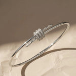 Load image into Gallery viewer, 14K Solid Gold Bangle Bracelet for Women, Round Cut Diamond Bracelet Bangle, Gold Latch Bracelet, Diamond Bangle Bracelet, Gift For Her Jwalin Jewels