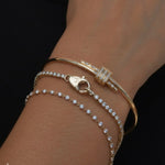 Load image into Gallery viewer, 14K Solid Gold Bangle Bracelet for Women, Round Cut Diamond Bracelet Bangle, Gold Latch Bracelet, Diamond Bangle Bracelet, Gift For Her Jwalin Jewels