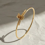 Load image into Gallery viewer, 14K Solid Gold Bangle Bracelet for Women, Round Cut Diamond Bracelet Bangle, Gold Latch Bracelet, Diamond Bangle Bracelet, Gift For Her Jwalin Jewels