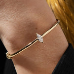 Load image into Gallery viewer, 14K Gold Marquise Lab Grown Diamond Bangle Bracelet 0.70 Carat, Minimal Dainty Jewelry Gift for Her, Fine Gold Jewelry Jwalin Jewels