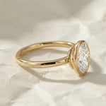 Load image into Gallery viewer, Bezel Ring for Women, Lab Grown Diamond, 14K Gold, Anniversary, Engagement, Wedding, Oval Cut Jwalin Jewels