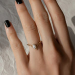 Load image into Gallery viewer, Lab Grown Diamond Marquise Ring, Bezel Set 0.45 CT, Dainty Gold V Shape Ring, Minimalist Stackable Jewelry, Gift for Her Jwalin Jewels