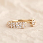 Load image into Gallery viewer, 4x2mm Oval Lab Grown Diamond Notch Wedding Band Oval Cut Lab Diamond half Eternity Band Anniversary Band Women bridal Stacking Matching Band