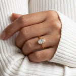 Load image into Gallery viewer, Bezel Ring for Women, Lab Grown Diamond, 14K Gold, Anniversary, Engagement, Wedding, Oval Cut Jwalin Jewels