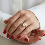 Load image into Gallery viewer, Bezel Ring for Women, Lab Grown Diamond, 14K Gold, Anniversary, Engagement, Wedding, Oval Cut Jwalin Jewels