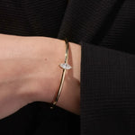 Load image into Gallery viewer, 14K Gold Marquise Lab Grown Diamond Bangle Bracelet 0.70 Carat, Minimal Dainty Jewelry Gift for Her, Fine Gold Jewelry Jwalin Jewels