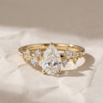 Load image into Gallery viewer, Pear Cut Lab Grown Diamond Engagement Ring, 1 Carat Tear Shape Solitaire in 9K, 14K, 18K Gold | Handmade Minimalist Wedding