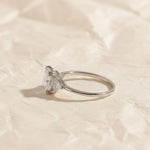 Load image into Gallery viewer, IGI Certified Asscher Cut Diamond Engagement Ring, Lab Grown Diamond Wedding Ring, Three Stone Diamond Ring, Diamond Promise Ring for Women