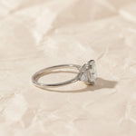 Load image into Gallery viewer, IGI Certified Asscher Cut Diamond Engagement Ring, Lab Grown Diamond Wedding Ring, Three Stone Diamond Ring, Diamond Promise Ring for Women