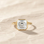 Load image into Gallery viewer, Bezel Set Asscher Cut 3ct Lab Grown Diamond Engagement Ring