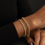 Load image into Gallery viewer, Diamond Bracelet, 14K Gold Tennis Bracelet, Bezel Set Round Cut Sparkling Diamond, Minimalist Stackable Jewelry for Women Size 6.5"